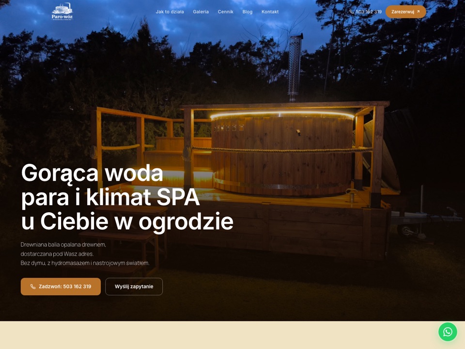 Paro-wóz — wynajem mobilnej balii, Leszno